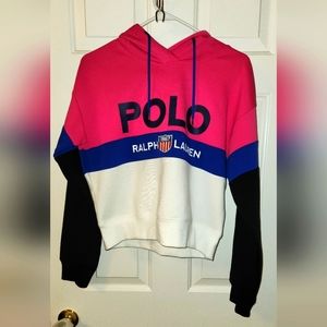 POLO RALPH LAUREN Women Pink Multi Shield Logo Double Knit Hoodie